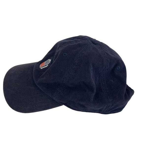 Rowdy Gentleman To Good Times Corduroy Strapback Hat Blue Beer Mug USA Flag - Picture 2 of 6